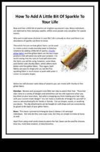 Tehnici de fabricare a textilelor decorate: Adăugarea de strălucire țesăturii